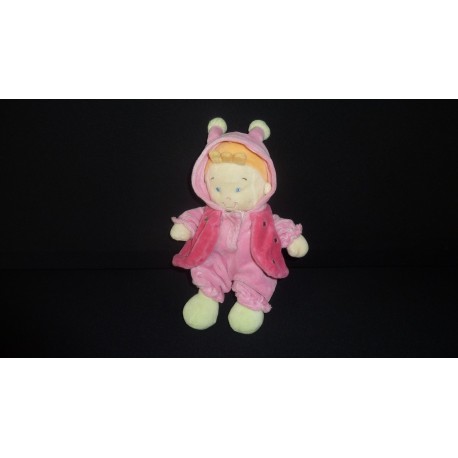DOUDOU POUPEE GARCON PELUCHE DEGUISE EN COCCINELLE OU PAPILLON NICOTOY