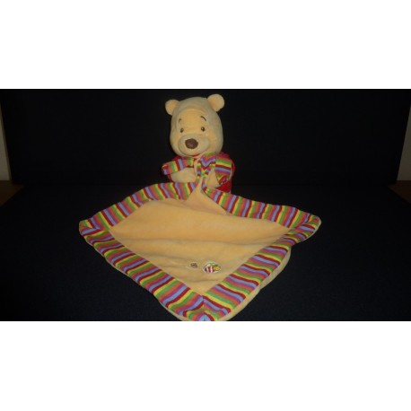 DOUDOU OURS WINNIE L'OURSON PELUCHE AVEC MOUCHOIR DISNEY