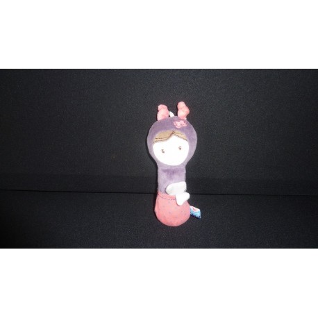 DOUDOU POUPEE HOCHET SUCRE D'ORGE