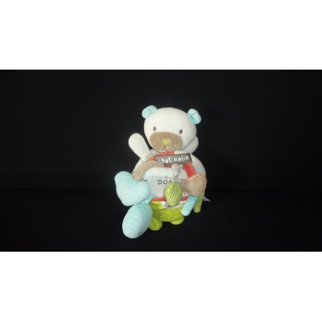 DOUDOU OURS PELUCHE ACTIVITES D'EVEIL POMMETTE