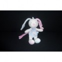 DOUDOU LAPIN SEMI PLAT ATTACHE TETINE SUCRE D'ORGE