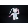 DOUDOU LAPIN SEMI PLAT ATTACHE TETINE SUCRE D'ORGE