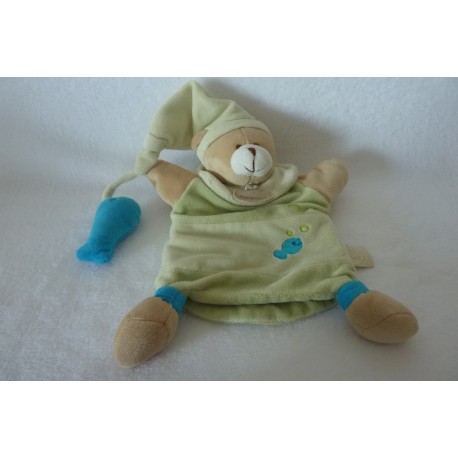 DOUDOU OURS MARIO MARIONNETTE AVEC POISSON DOUDOU ET COMPAGNIE