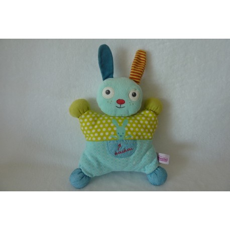 DOUDOU LAPIN SEMI PLAT POMMETTE