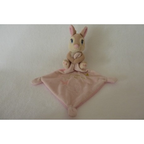 DOUDOU LAPIN PANPAN PELUCHE PRETTY MISS BUNNY AVEC MOUCHOIR DISNEY