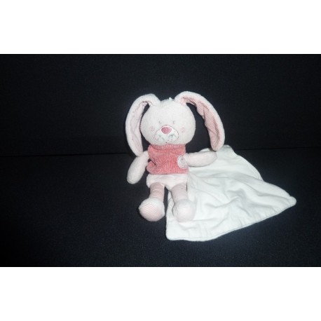 DOUDOU LAPIN SEMI PLAT AVEC MOUCHOIR BERLINGOT