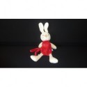 DOUDOU LAPIN SEMI PLAT ATTACHE TETINE SUCRE D'ORGE
