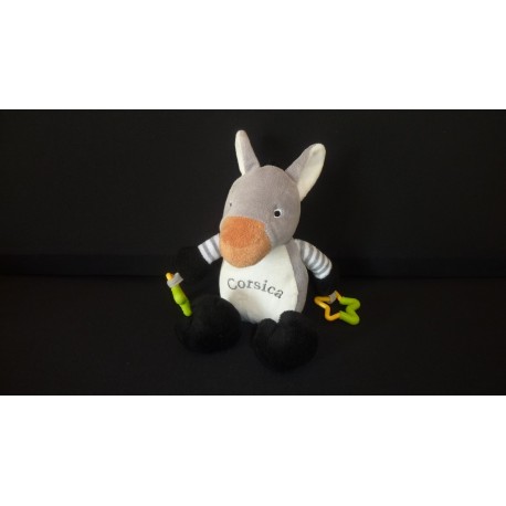 DOUDOU ÂNE PELUCHE ACTIVITES D'EVEIL TEXTISUN