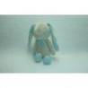 DOUDOU LAPIN PELUCHE ECRU, TURQUOISE KLORANE
