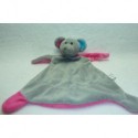 DOUDOU SOURIS GRIS ET ROSE TOI TOYS