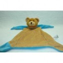 DOUDOU OURS MARRON ET TURQUOISE TOI TOYS