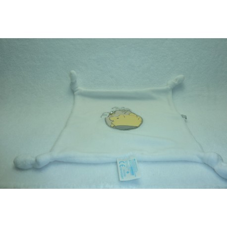 DOUDOU OURS WINNIE L'OURSON PLAT BABY POOH BLANC COMME NEUF DISNEY