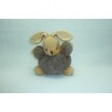 DOUDOU LAPIN PELUCHE MARRON FOURRURE 18 CM REF LU0212 KALOO