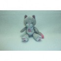 DOUDOU CHAT PELUCHE GRIS ROSE ARTHUR ET LOLA
