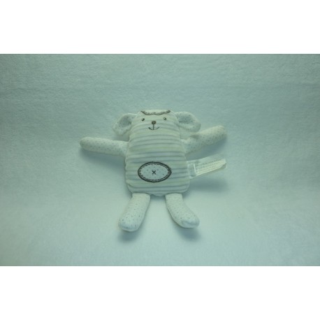 DOUDOU CHIEN SEMI PLAT FACE EVEILLEE ET DORMEUR LA HALLE