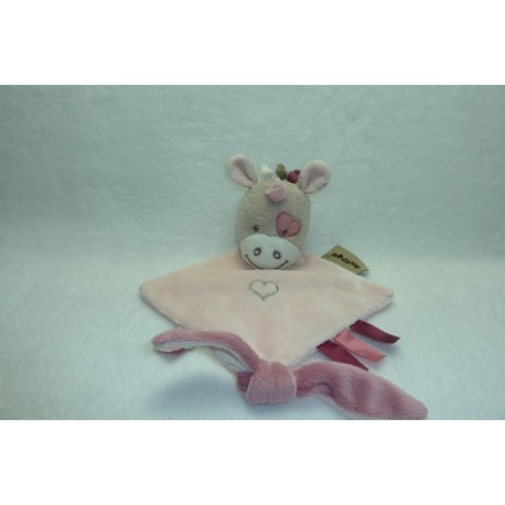 DOUDOU LICORNE COLLECTION NINA, JADE ET LILI COMME NEUF NATTOU