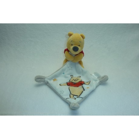 DOUDOU OURS WINNIE L'OURSON PELUCHE AVEC MOUCHOIR DISNEY