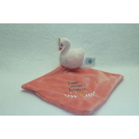 DOUDOU CYGNE PELUCHE AVEC MOUCHOIR LITTLE PRECIOUS TREASURE TEX BABY