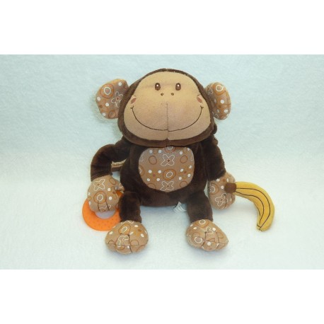 DOUDOU SINGE BASILE PELUCHE MUSICAL ACTIVITES D'EVEIL LILLIPUTIENS