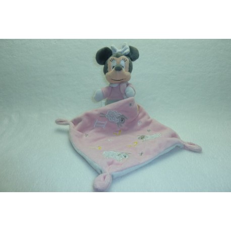 DOUDOU SOURIS PELUCHE MINNIE AVEC MOUCHOIR DISNEY