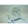 DOUDOU LAPIN PELUCHE AVEC MOUCHOIR POMMETTE