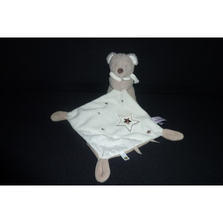 DOUDOU OURS AVEC MOUCHOIR POMMETTE