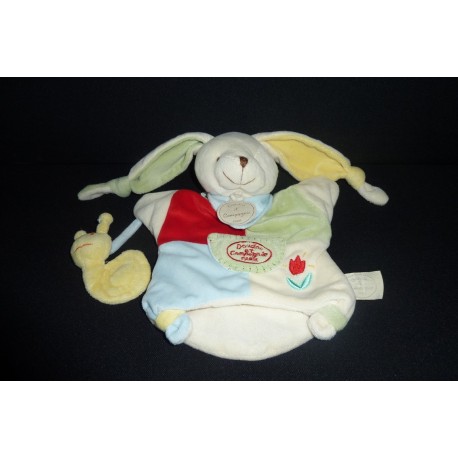 DOUDOU LAPIN MARIONNETTE MARIO ET SON ESCARGOT DOUDOU ET COMPAGNIE