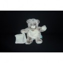 DOUDOU OURS PELUCHE AVEC MOUCHOIR COLLECTION LES FLOCONS BABY'NAT