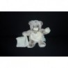 DOUDOU OURS PELUCHE AVEC MOUCHOIR COLLECTION LES FLOCONS BABY'NAT