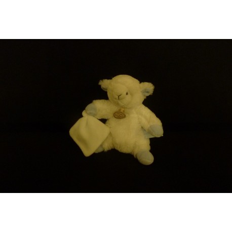 DOUDOU MOUTON PELUCHE AVEC MOUCHOIR COLLECTION MON TOUT PETIT DOUDOU ET COMPAGNIE