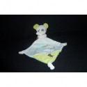 DOUDOU SOURIS PELUCHE AVEC MOUCHOIR POMMETTE