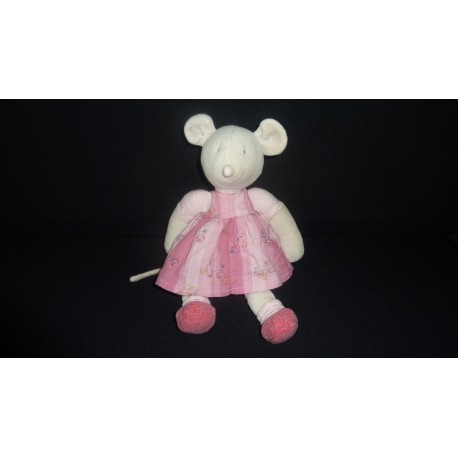 DOUDOU SOURIS PELUCHE COLLECTION LILA ET PATACHON MOULIN ROTY