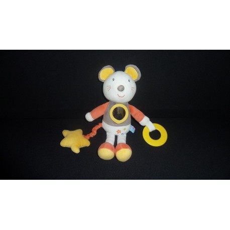 DOUDOU SOURIS PELUCHE ACTIVITES D'EVEIL SUCRE D'ORGE